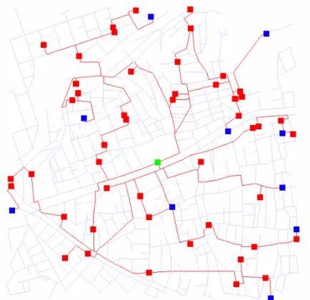 図 3.8   実験で得られた最小避難時間の Leader 初期配置 (Leader=10 人 ) 
