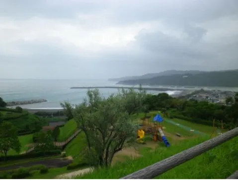 図 1   西南公園からの景色 図 2   西南公園内部の景色