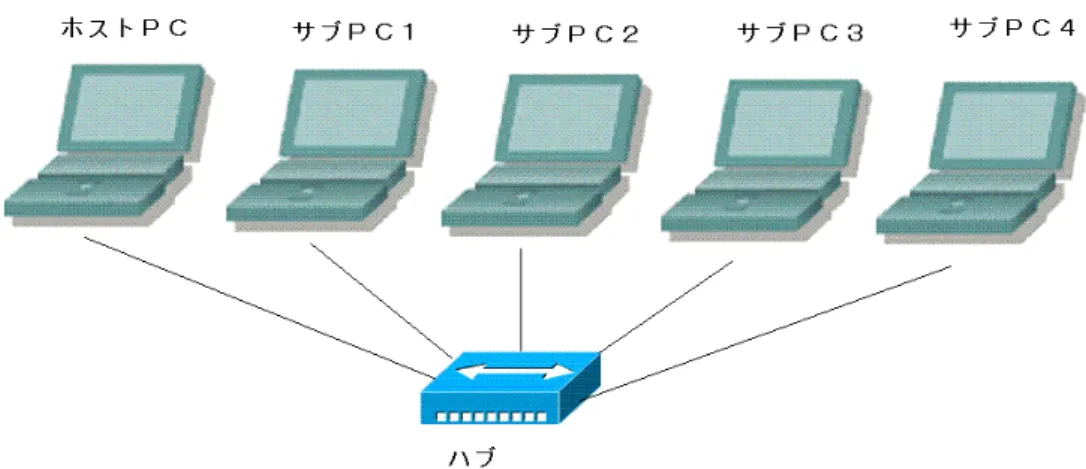 図 1 使用した計算機ネットワークの概念図