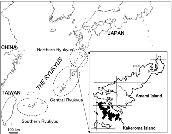 Fig.  1.  Map showing Kakeroma Island and its adjacent area.