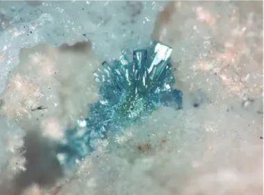 Fig. 1. Microphotograph of the aggregate of dugganite crystals. Field view: approximately 1.6  1.2 mm.
