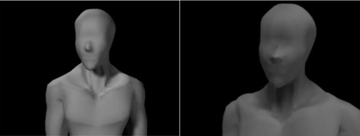 図 4-7  「楽」の感情のライティング例  (5)  愛  図 4-8  「愛」の感情のライティング例    図 4-8 は愛の感情を表す場面として分析した画像である．    愛の感情には一般的に「愛（LOVE） 」という感情だけではなく，相手を思いやる，心配す る等の感情も含めたものとして分析を行った．    愛の感情を表す場面のライティングは，８つの感情の中でライトの配置方法やキー・フ ィル照度比にばらつきがでた．しかし，多くの場合であまり極端に濃い影をつけない傾向 にあった．また，喜や楽の場面に見ら