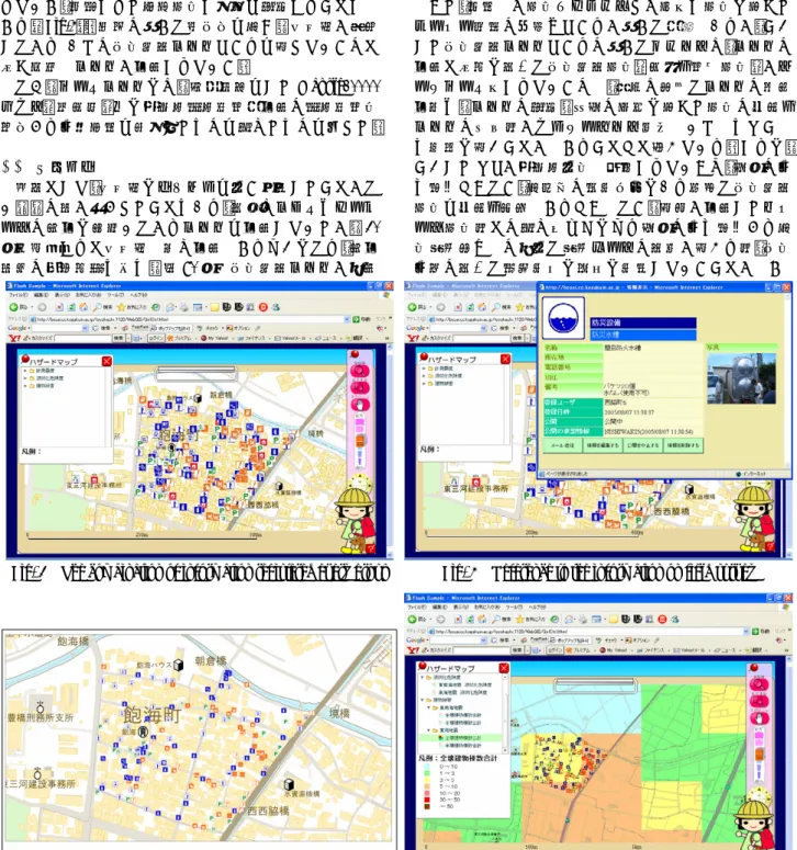 Fig. 3    The combination of information registered every group Fig. 4   Reference to the information on field survey