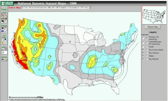 表 2.3.2  1999 Hazus によるサイトクラス別の非線形地盤増幅率 