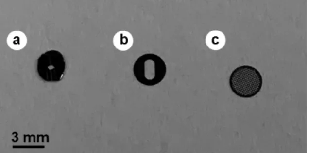 Fig. 13    (a) Side view and (b) top view of schematic repre- repre-sentation of top entry type specimen holder (c) Side  view and (d) top view of schematic representation  of side entry type specimen holder