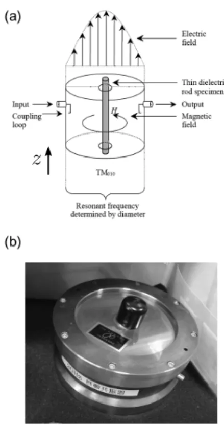 図 12  TM 0n0 空洞共振器摂動法の（a）装置の構造（R.N. 