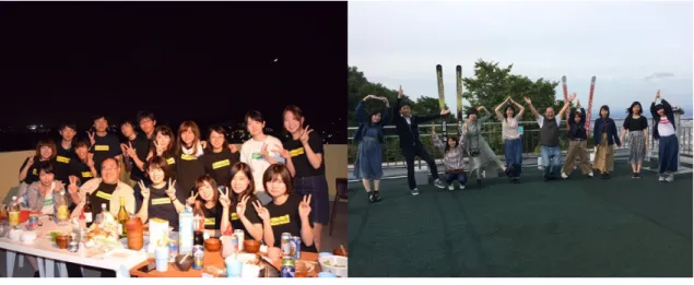 図 2  研究室 BBQ パーティ（左）と夏季研修の帰り道（右）  おわりに  研究室の目標は，将来に放射線技術学分野を引っ張っていける人材を一人でも多く輩出する ことです．高い志を持った他大学や社会人の大学院入学を歓迎しています．どうぞお気軽にお問 い合わせください（研究室 URL  http://www.img.hs.kumamoto-u.ac.jp/）．  参考文献  [1] 内山良一：脳血管疾患のためのコンピュータ支援診断，総説，医用画像情報学会雑誌， 28(2),  23-27, 2014