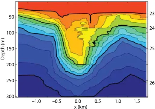 figure 7. a large-amplitude nonlinear internal wave observed from a shipboard conductivity- conductivity-temperature-depth survey around 21°N, 117.25°e