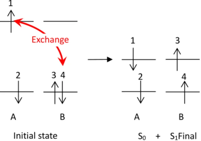 Figure 2 Spin exchange model for singlet fission. 