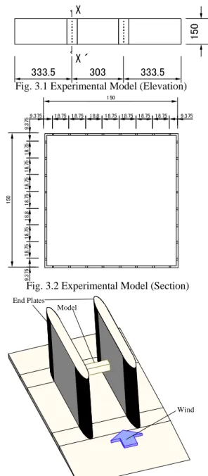 Fig. 3.2 Experimental Model (Section) 