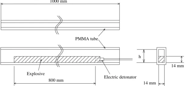 Fig. 1   Sample explosive in PMMA tube.