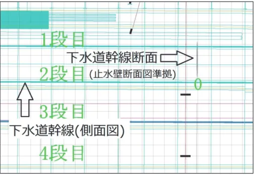 図 - 2 2   下 水 道 幹 線 に お け る 図 面 不 整 合