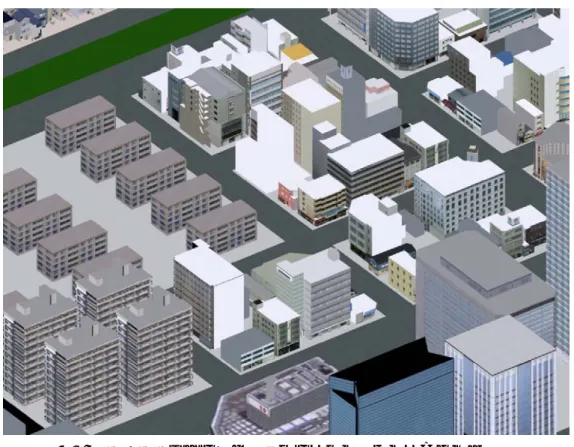 図  9  大阪大学モデル（中低層ビル，マンション，アパート群） 