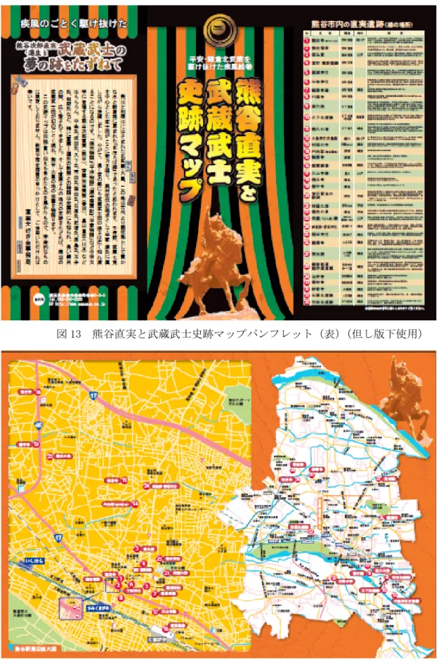 図 13  熊谷直実と武蔵武士史跡マップパンフレット（表） （但し版下使用） 