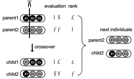 図 6.1 Crossover and Selection of PSA/GAc