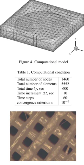 Figure 5. Cross-section of test piece Table 2. Computational condition