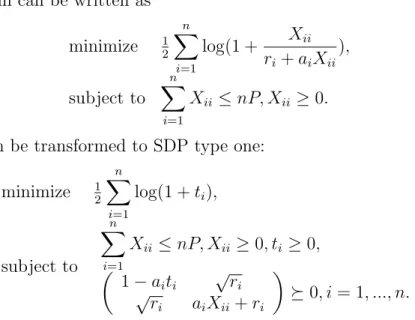 Table 1. Gaussian channel capacity problem n iteration CPU (sec)