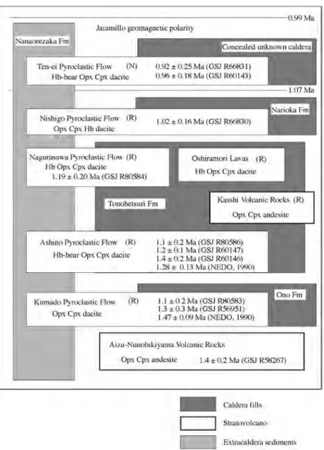 Fig. 3  Stratigraphy of the Shirakawa Pyroclastic Flow Deposits.