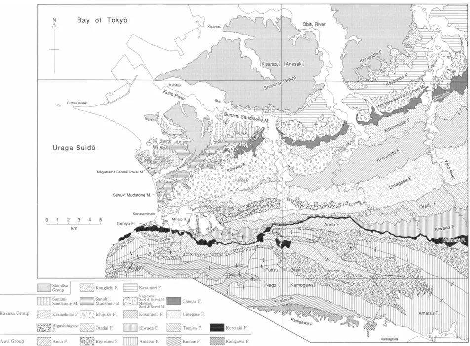Fig .1     Geologic map of the Futtsu district and surrounding areas 