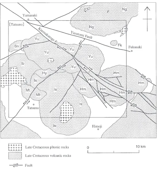 Fig. 4 Distributions of Late Cretaceous volcanic and plutonic rocks.