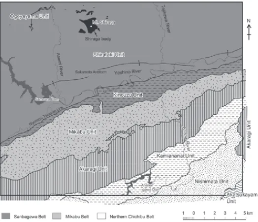 Fig. 1 Motoyama district geological index map