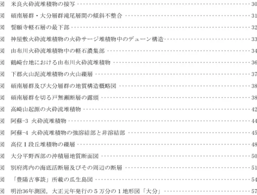 Table 1 Summary of the geology of the Ōita district ･････････････････････････････････････ 64 