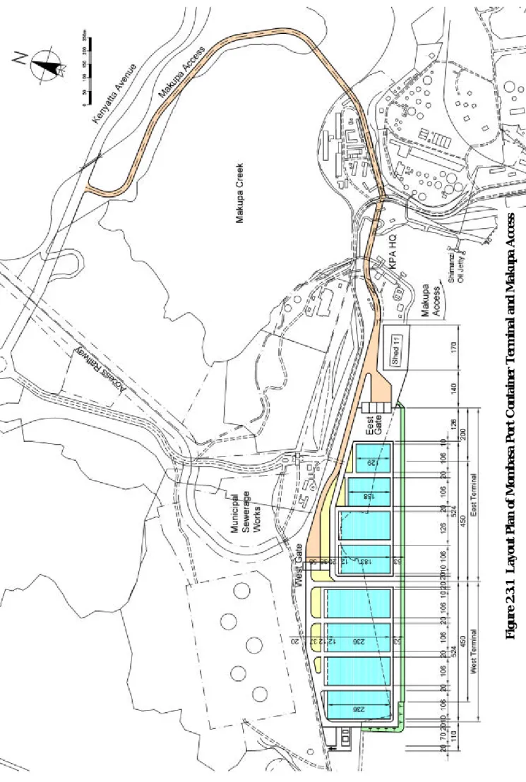 Figure 2.3.1  Layout Plan of Mombasa Port Container Terminal and Makupa Access