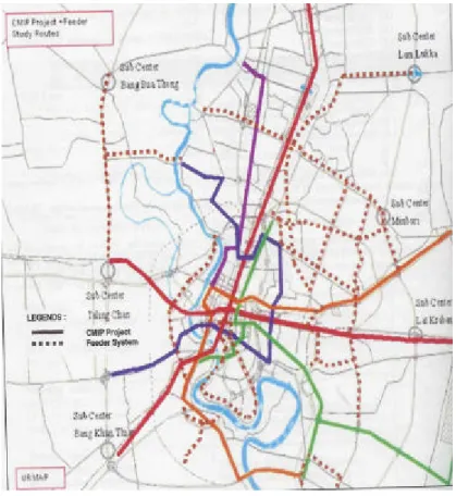 図 2.2 の破線部分が BRT ネットワークの計画ルートである。