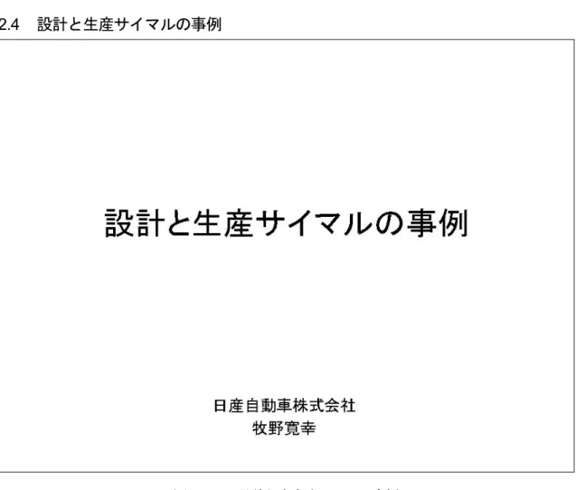 図 I- 2-31  設計と生産サイマルの事例  設計と生産を同時に進める（サイマル）の事例についてお話します。