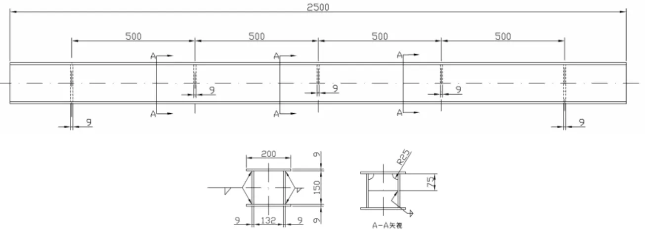 図 4.5‑2  模 擬 試 験 体 （タ イ プ B） の全 体 図   4.6  セ ン サ ー設置 位置   試 験 体に はゲ ー ジ 長の 異な る ひ ず み ゲ ー ジ及 び光 フ ァ イ バ ー SOFO を 設置 した 。ひ ず み ゲ ー ジの 設 置 箇 所 を図 4.6‑1 に示 す 。今 回 対 象と な る 試 験 体 下 部の ス パ ン 1,000mm の 範 囲に お い て、 中 央 部 及 び両 端 部 にゲ ー ジ 長の 異な る ひ ず み ゲ ー ジ を貼 付し 