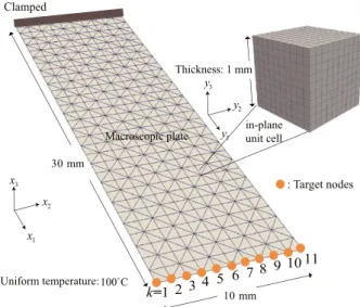 Figure 13. Finite element mesh with target nodes for Problem II.