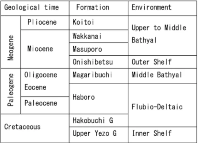 Table 2  Stratigraphy of the Tempoku wells in the Tempoku  basin (revised from Waseda et al., 1998).