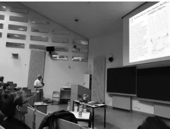 図 3　 Yarbus の研究について講演する Prof. Nicholas Wade ．