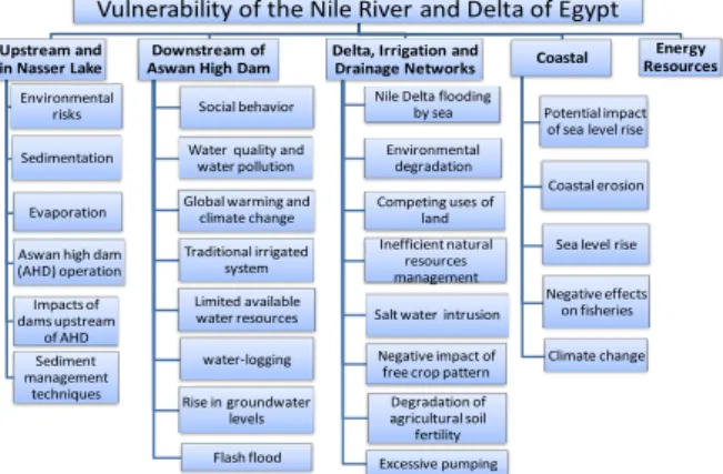 Figure 1. Problems facing Nile River and delta of Egypt. 