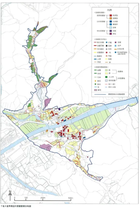 図 2-10　景観要素の類型分布図（萩市佐々並市地区）