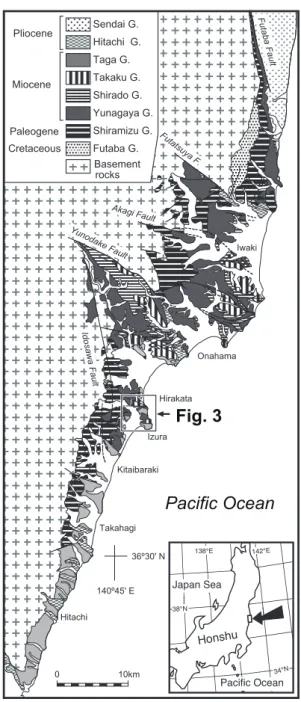 Fig. 1.  Geologic map of the Joban area.