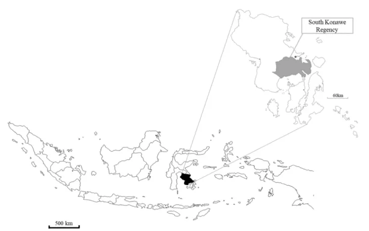 Fig. 1.  Map of the study site in Southeast Sulawesi Province, Indonesia.