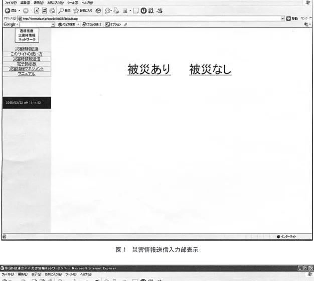 図 1 災害情報送信入力部表示