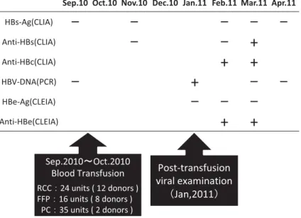 Fig. 1 Clinical course and changes in HBV marker