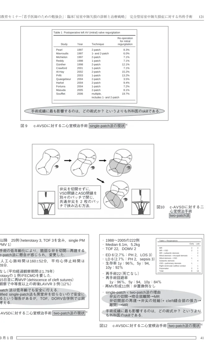 図 9  c-AVSDに対する二心室根治手術  single-patch法の現状  4）