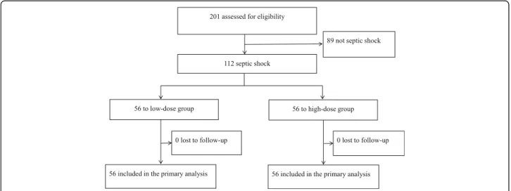 Fig. 1 Flow of participants in the norepinephrine dosage for septic shock study