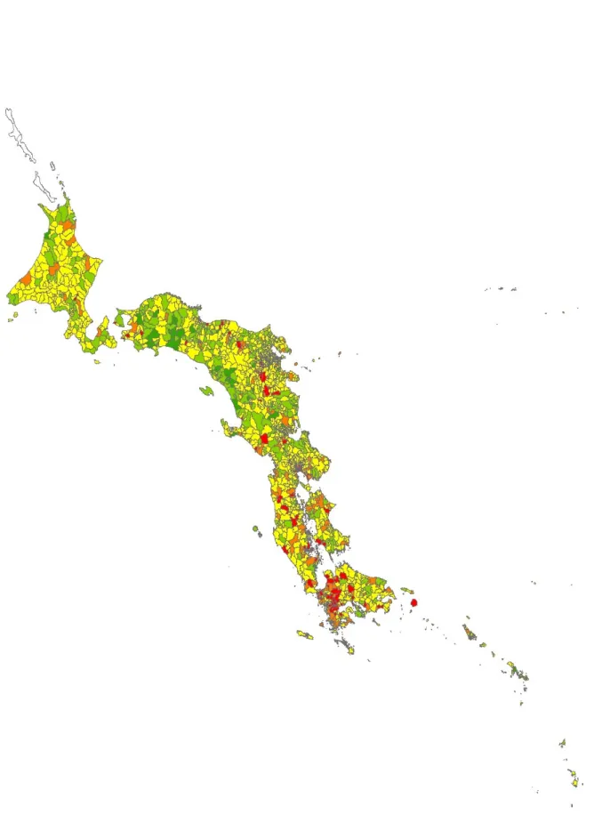 図 10  SMR ベイズ推定量分布地図（2011-15，⼥） 
