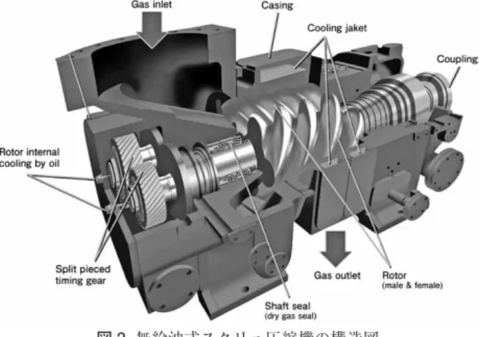 Fig. 2  Structure of oil-free screw compressor