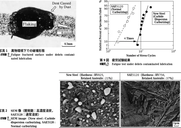Fig. 9 Fatigue test under debris contaminated lubrication