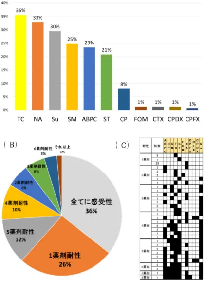 図 4.  国内分離 ETEC 株の薬剤耐性の特徴