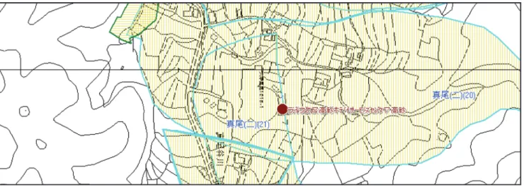Fig. 2  Alert area of ﬂash ﬂood. (by Yamaguchi prefectural governmental website)