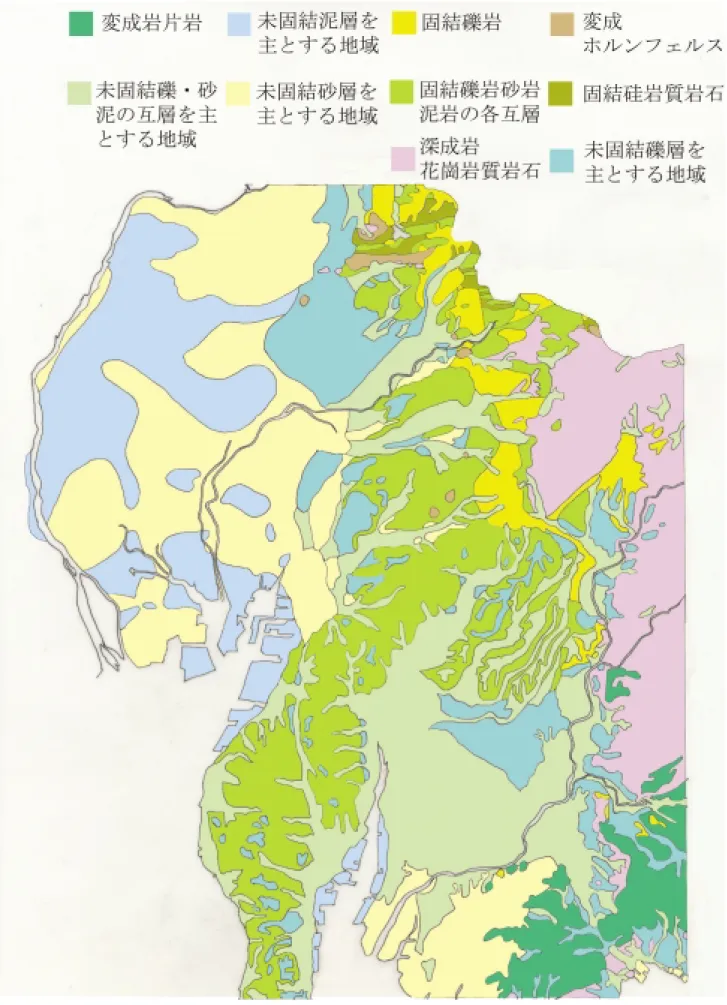 Fig. 16 Geological features of the surface over the Tokai district located the central Japan.