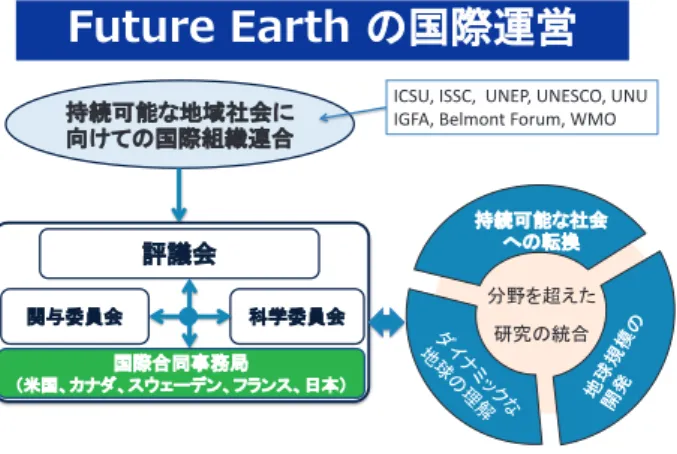 図 4　Future Earth の国際運営．