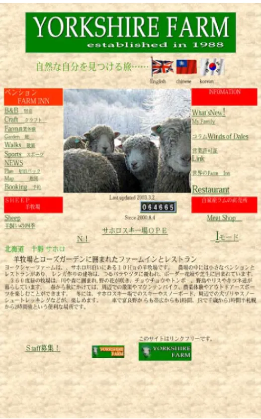 図 1 ヨークシャーファームのホームページ