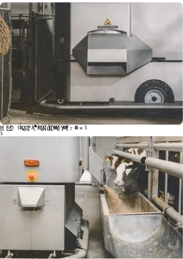 図 5-5  FEEDR ®  Feeding robot の給餌口からの給餌風景 